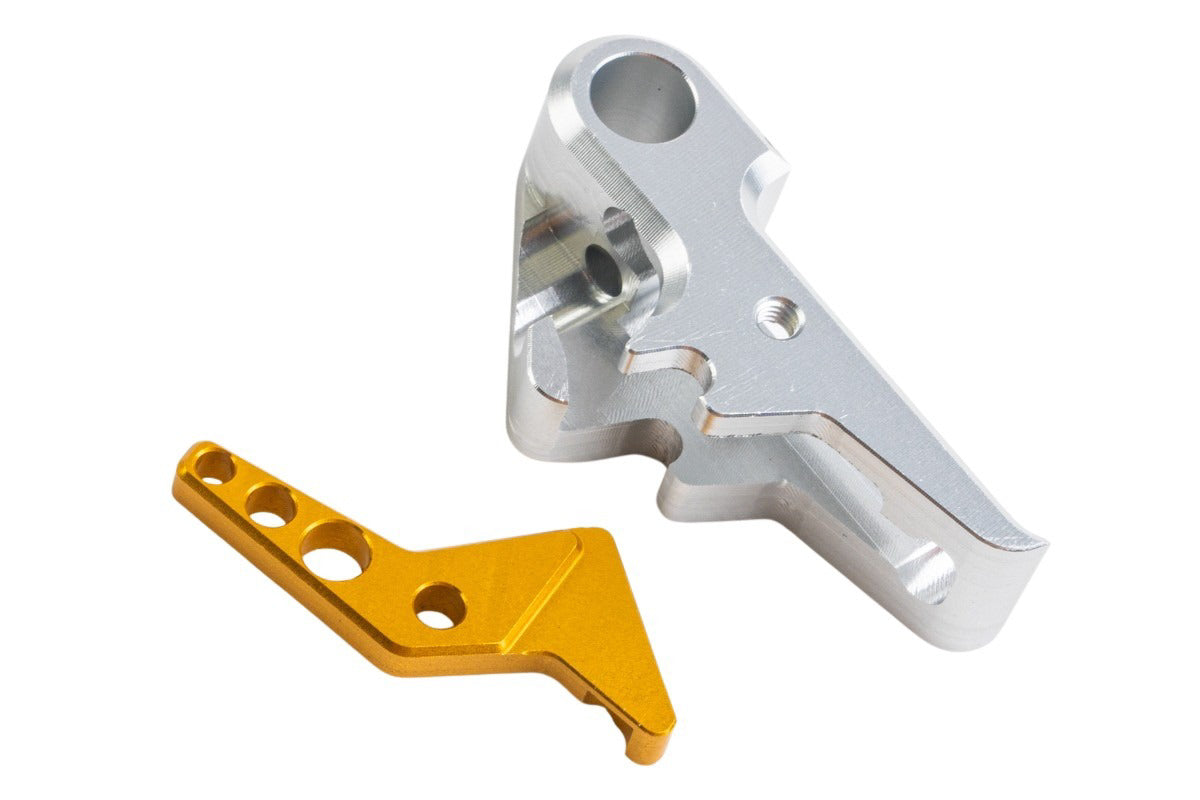 Revanchist Silver Flat Trigger w/ Gold Trigger Safety For VFC Walther PDP GBB Airsoft