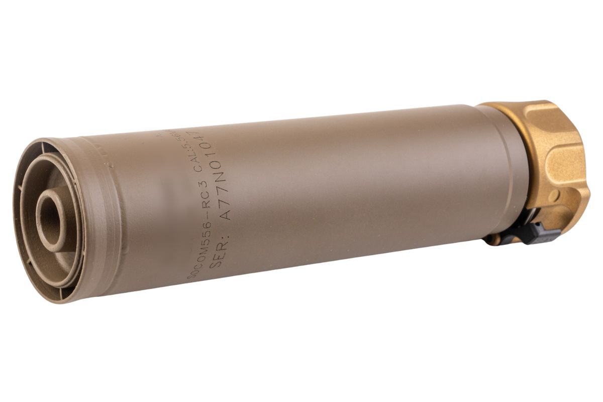 RGW Stainless Steel SOCOM556 RC3 Dummy Silencer DX (14mm CCW, FDE Cerakote finish)