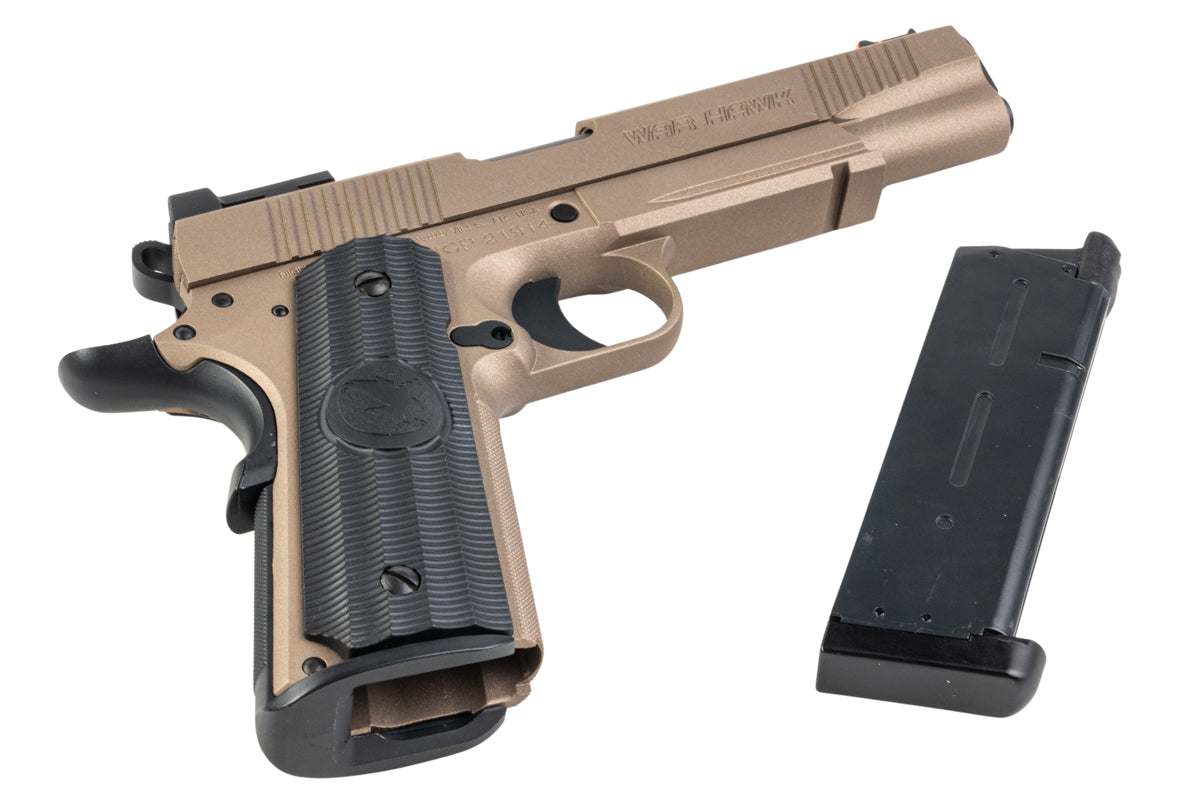 RWA Nighthawk Custom War Hawk Green Gas Airsoft Pistol (Rail Version/ Cerakote Fools Gold)