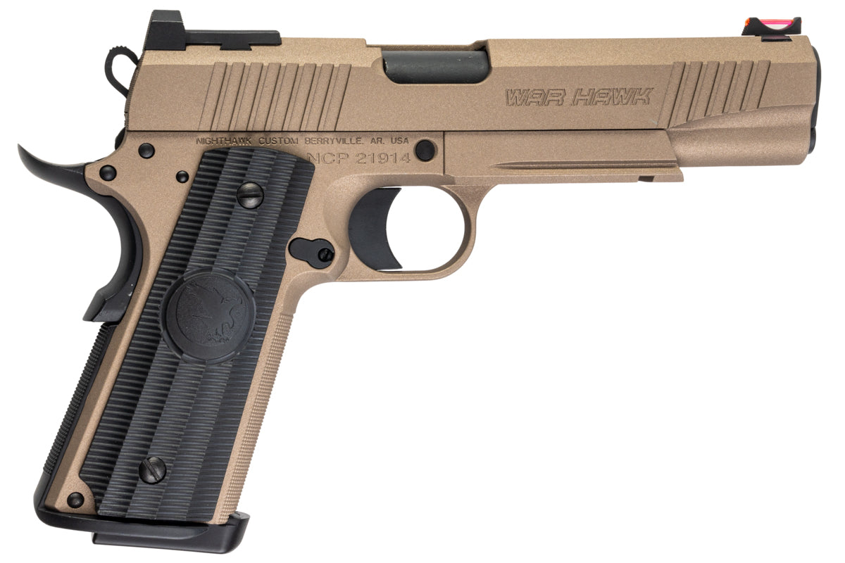 RWA Nighthawk Custom War Hawk Green Gas Airsoft Pistol (Rail Version/ Cerakote Fools Gold)