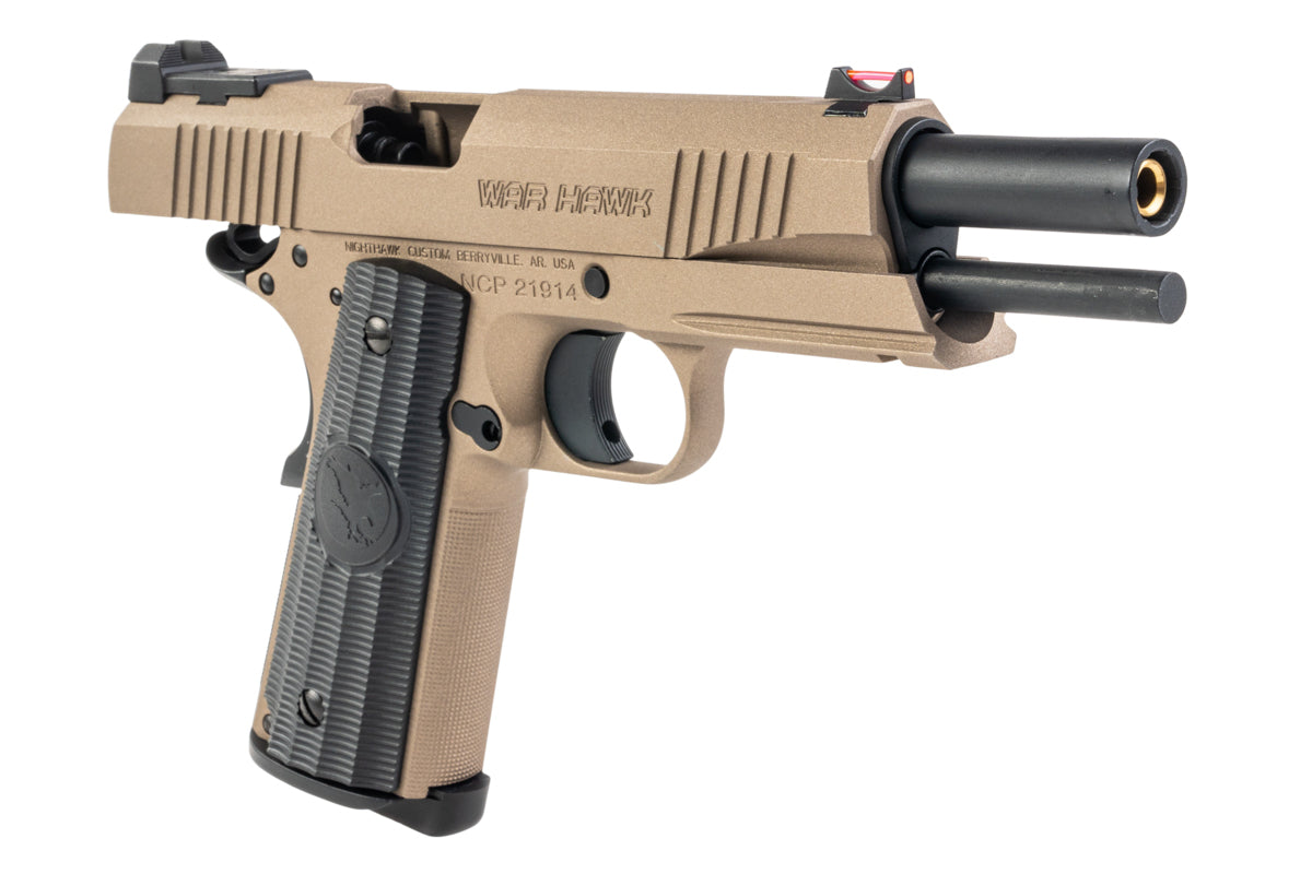 RWA Nighthawk Custom War Hawk Green Gas Airsoft Pistol (Rail Version/ Cerakote Fools Gold)