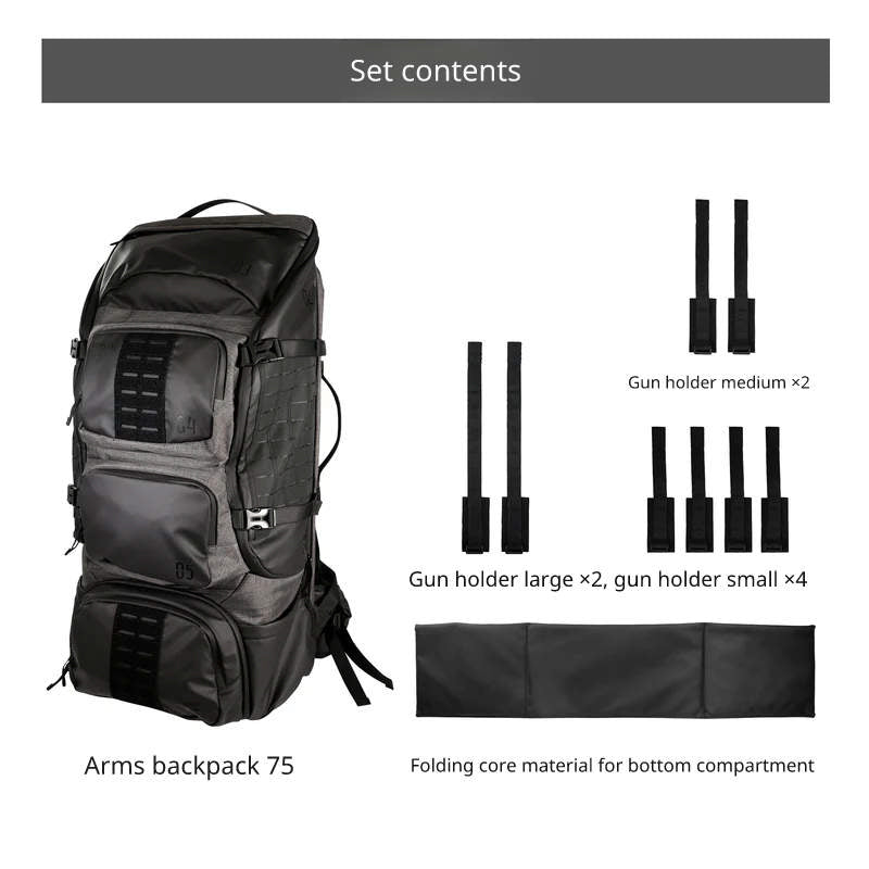Satellite Arms Backpack 75 (Dimension : Approx. 800 x 350 x 320 mm) - Grey