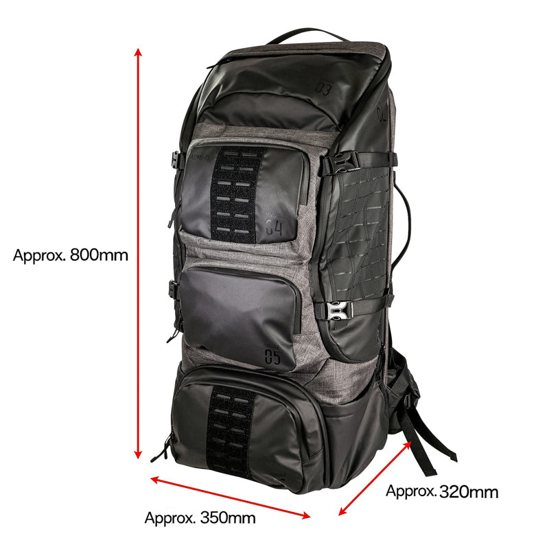Satellite Arms Backpack 75 (800 x 350 x 320mm/ Stealth Black)