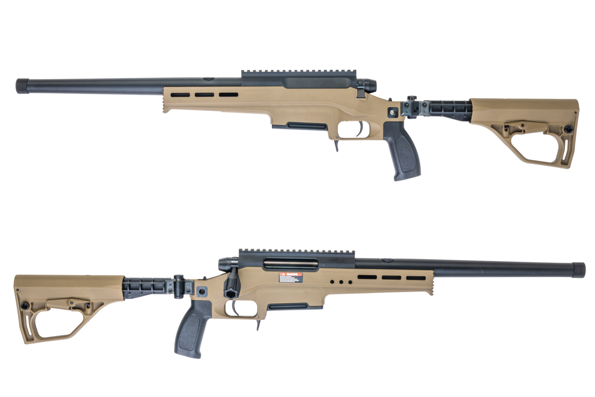 Silverback TAC 41 L Airsoft Bolt Action Rifle, Lite Chassis & Buffer Stock (Dark Earth)