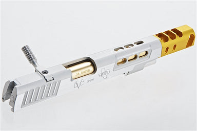 Airsoft Masterpiece S Style DVC Open Silver Slide w/ Gold Compensator for Marui Hi-Capa GBB Airsoft Gun (7inch)