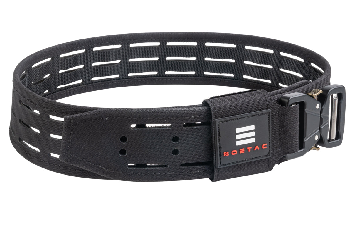 SOETAC Laser Cut Lightweight Molle Combat Belt (Black, Size M)