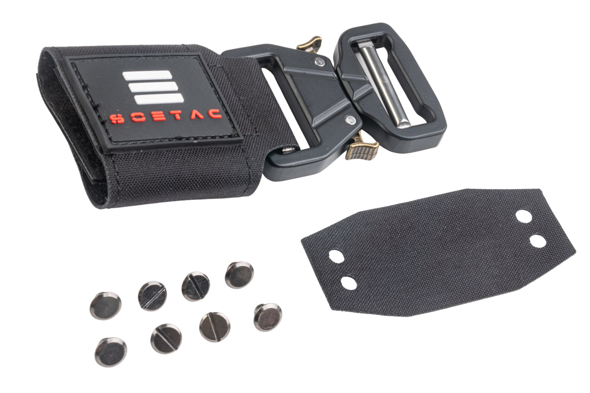 SOETAC Laser Cut Lightweight Molle Combat Belt (Black, Size M)