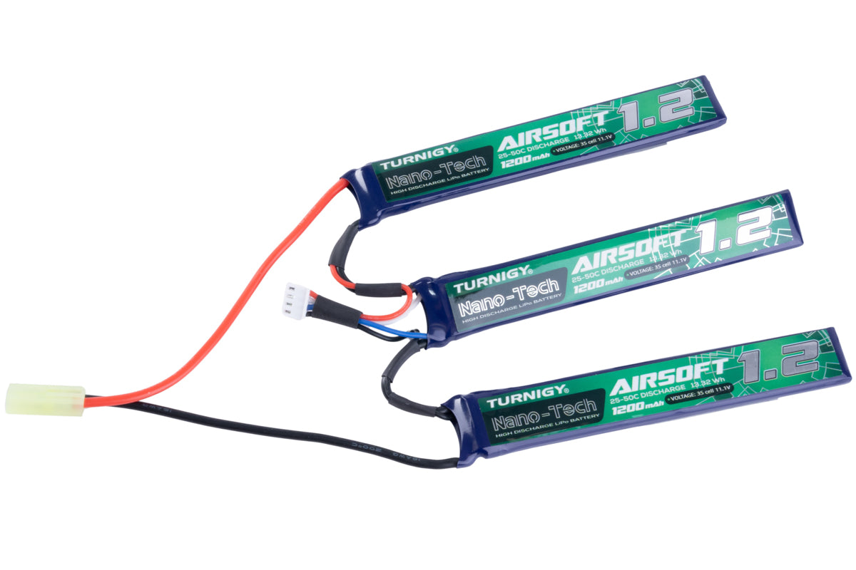 Turnigy Nanotech 11.1V 1200mah 3S 2550C Lipo Airsoft Pack (Tamiya)