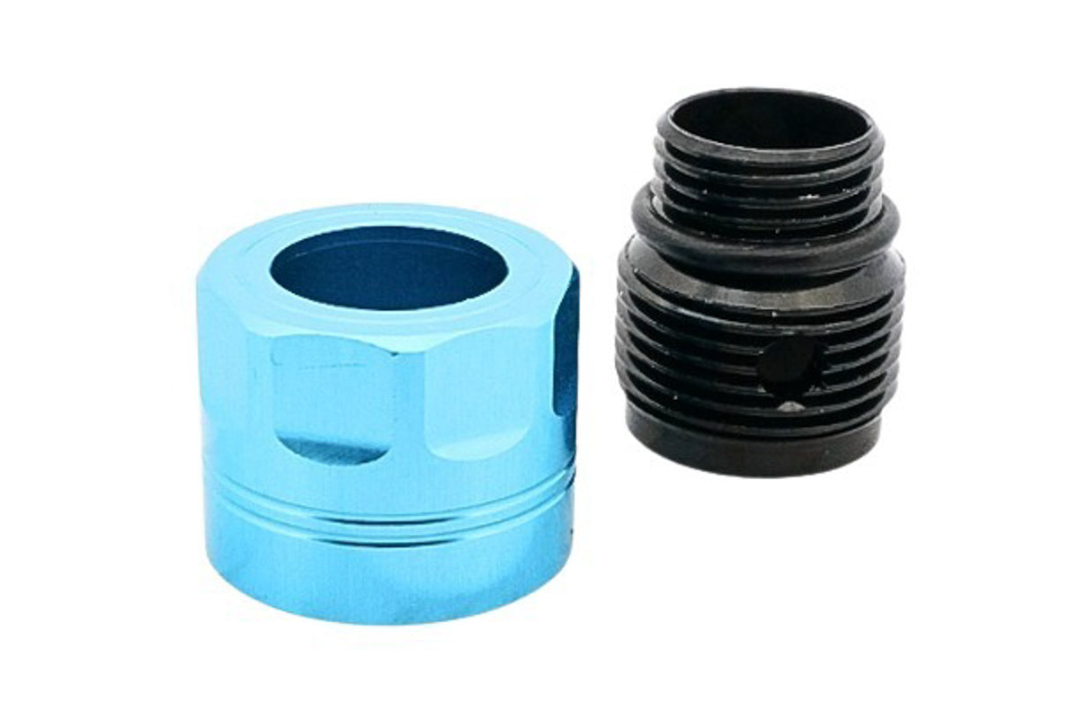 Dr. Black Aluminum Type A Barrel Thread Protector With Adapter (11mm CW to 14mm CCW/ Aqua)