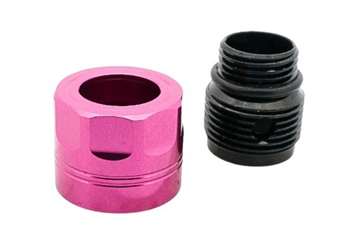 Dr. Black Aluminum Type A Barrel Thread Protector With Adapter (11mm CW to 14mm CCW/ Magenta)