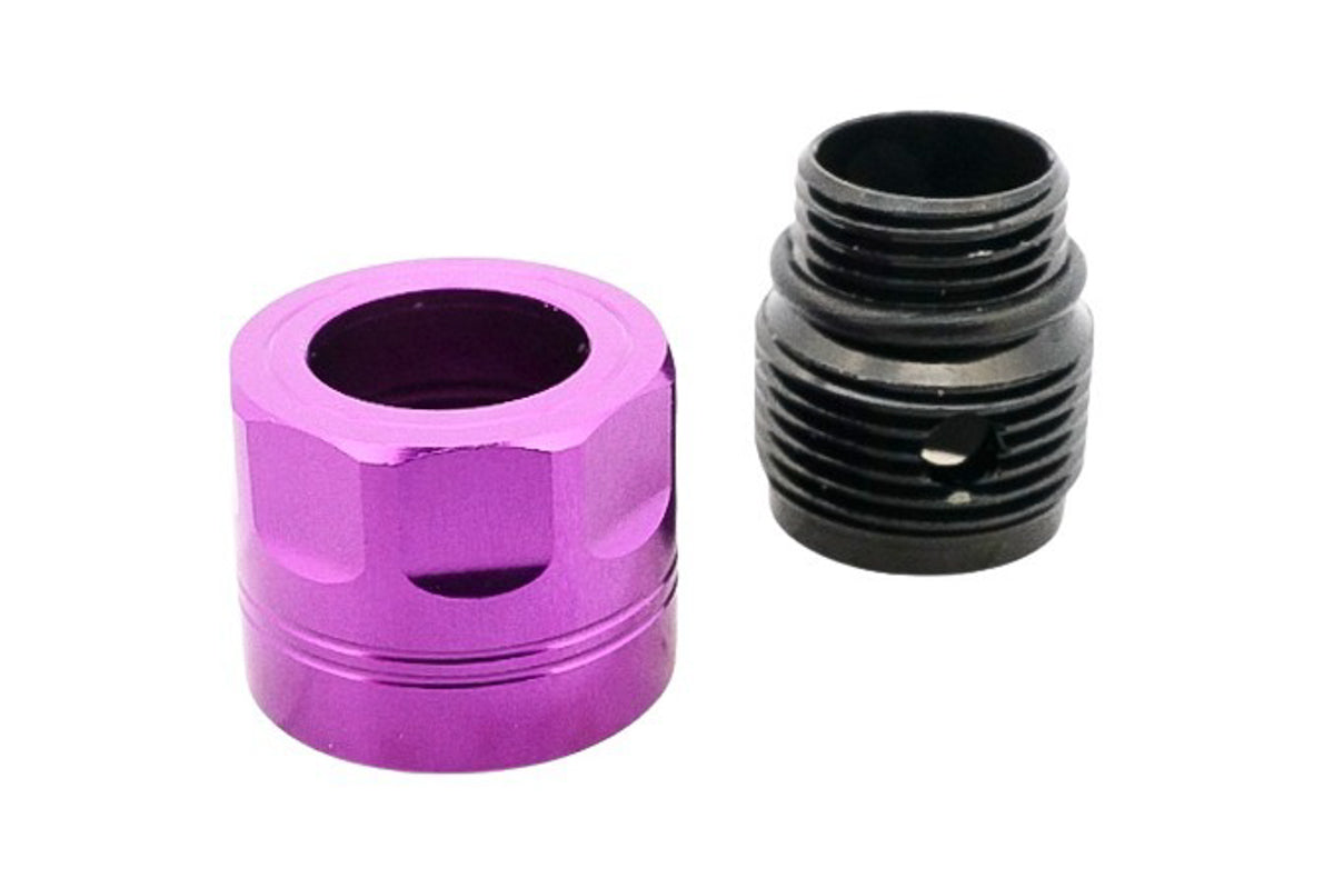 Dr. Black Aluminum Type A Barrel Thread Protector With Adapter (11mm CW to 14mm CCW/ Purple)