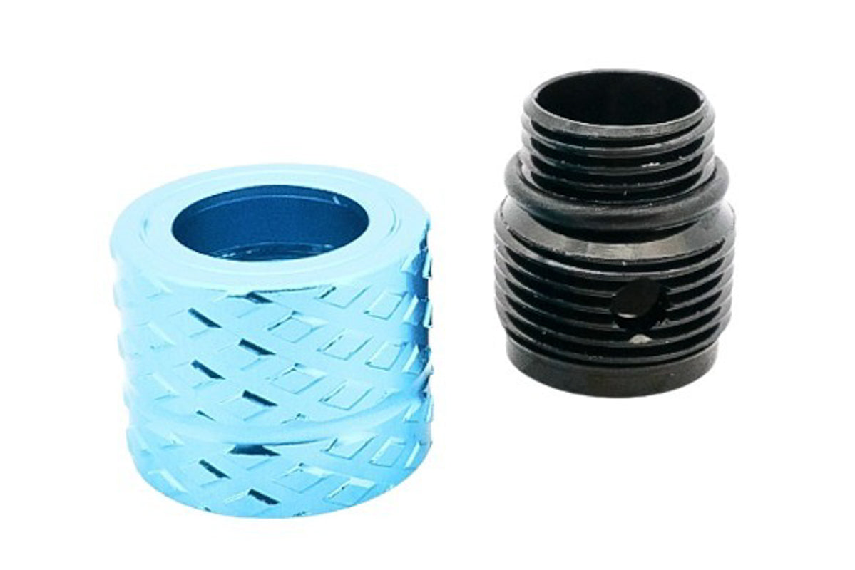 Dr. Black Aluminum Type B Barrel Thread Protector With Adapter (11mm CW to 14mm CCW/ Aqua)