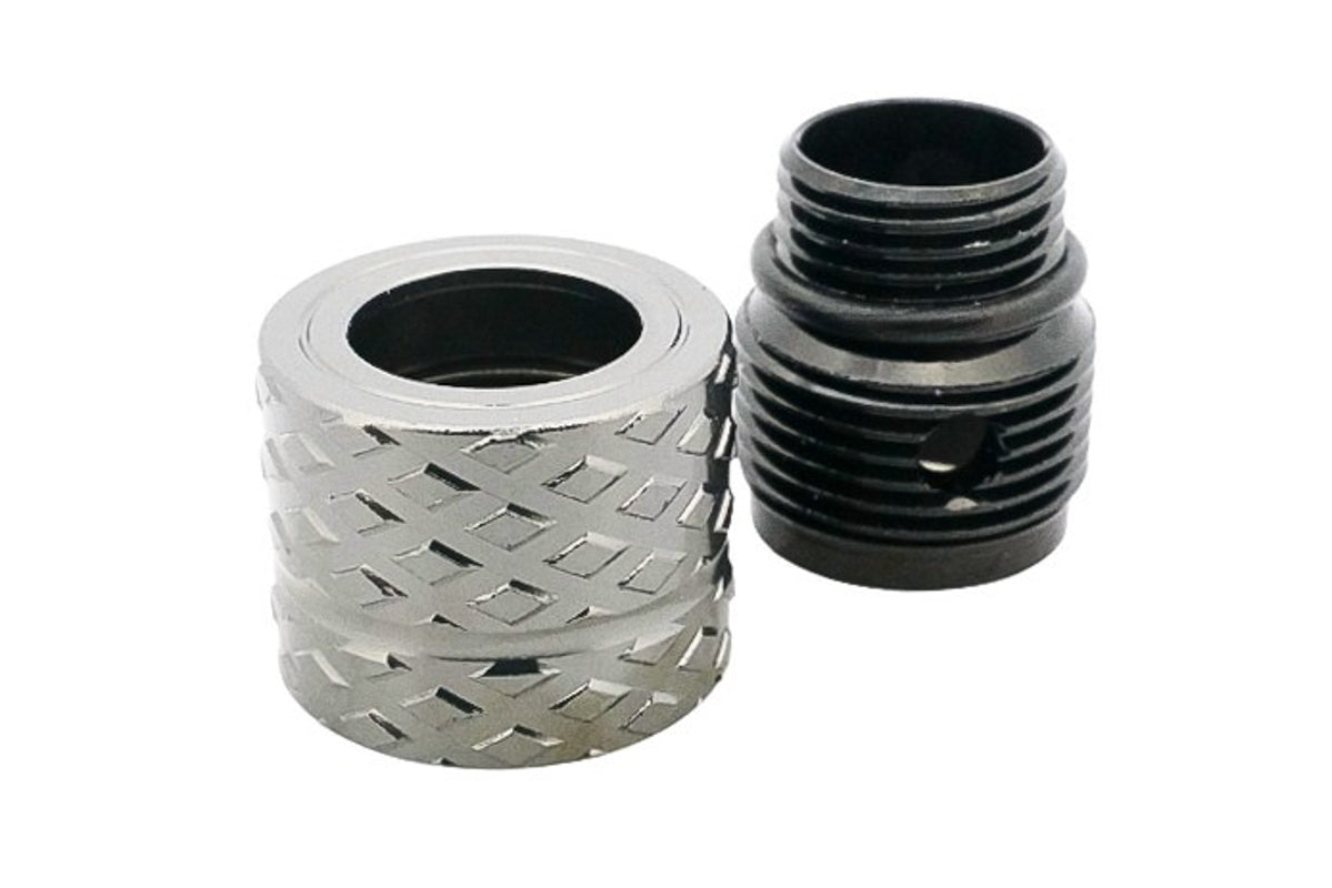 Dr. Black Aluminum Type B Barrel Thread Protector With Adapter (11mm CW to 14mm CCW/ Gray)