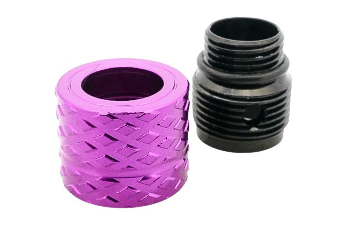 Dr. Black Aluminum Type B Barrel Thread Protector With Adapter (11mm CW to 14mm CCW/ Purple)