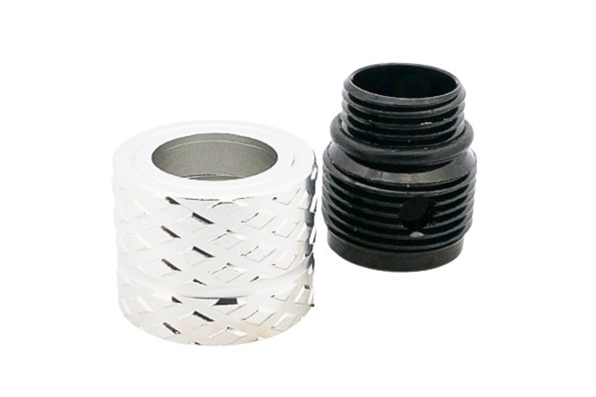 Dr. Black Aluminum Type B Barrel Thread Protector With Adapter (11mm CW to 14mm CCW/ Silver)