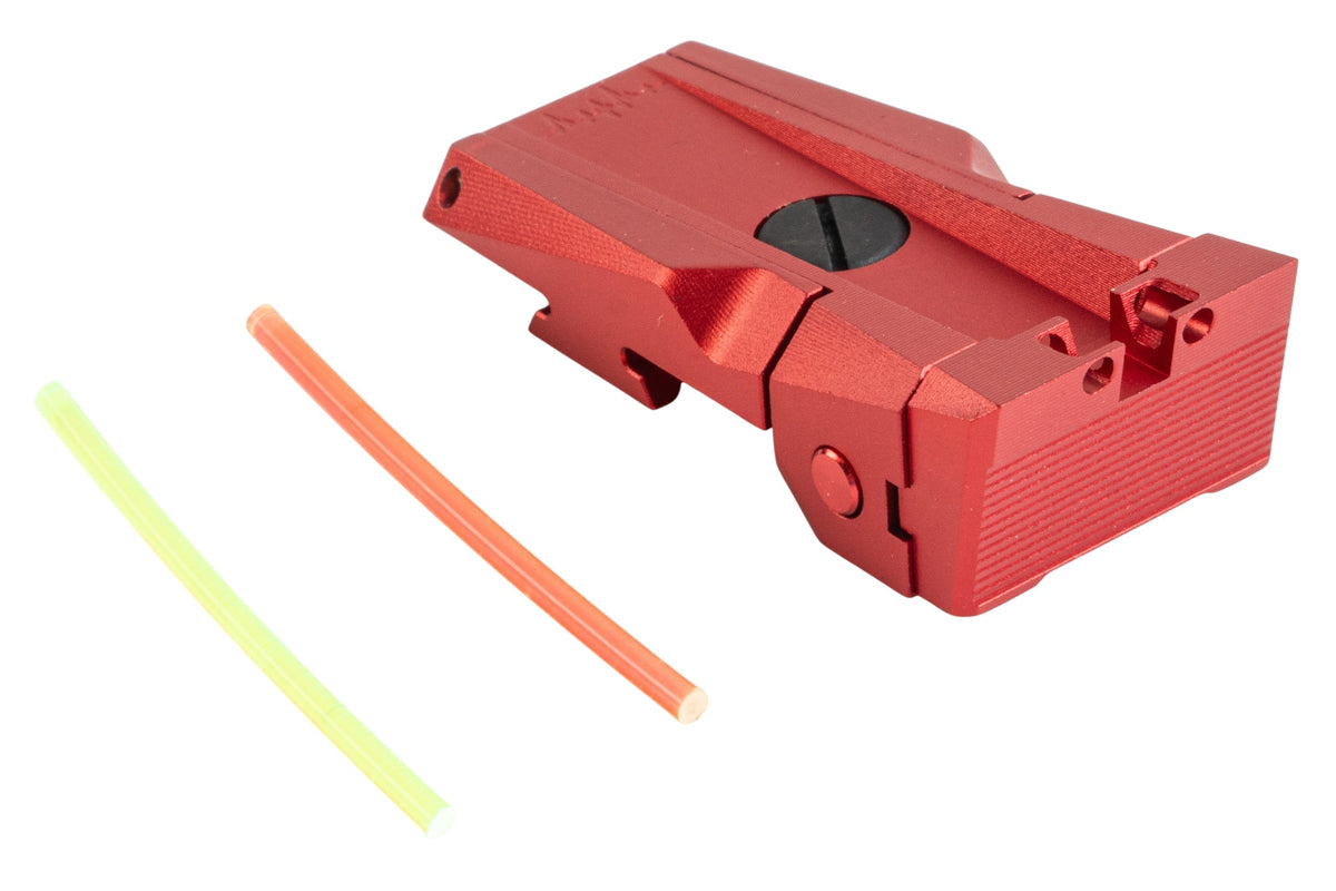 Dr. Black Aluminum Fiber Optic Rear Sight For Tokyo Marui Hi Capa 5.1 GBB Airsoft (Red)