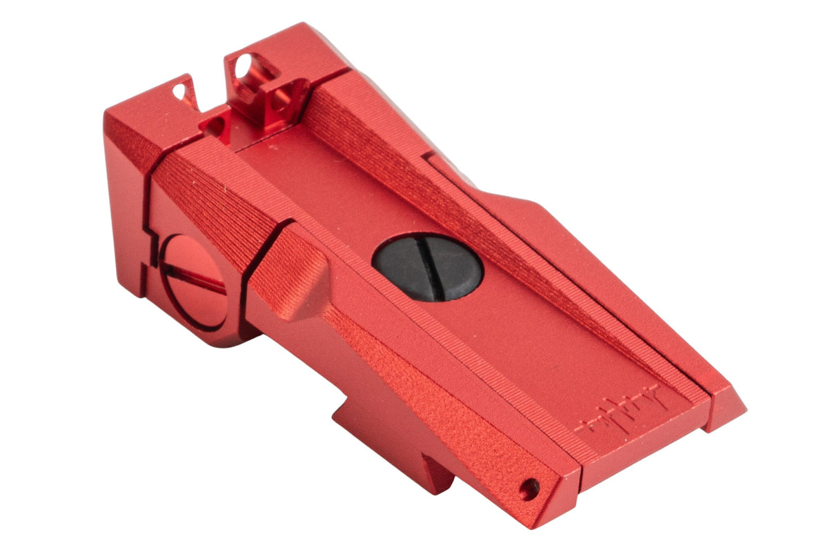 Dr. Black Aluminum Fiber Optic Rear Sight For Tokyo Marui Hi Capa 5.1 GBB Airsoft (Red)