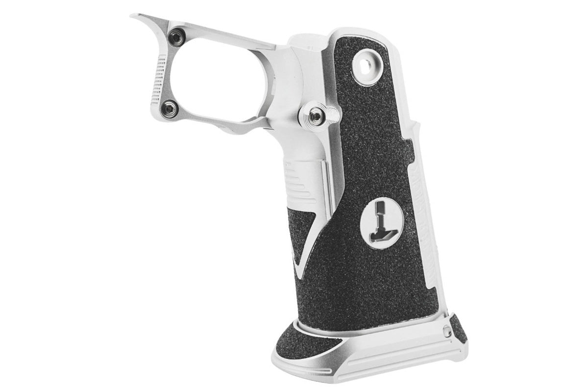Dr. Black Type C Aluminum Grip For Tokyo Marui Hi Capa GBB Airsoft Pistol (Silver)