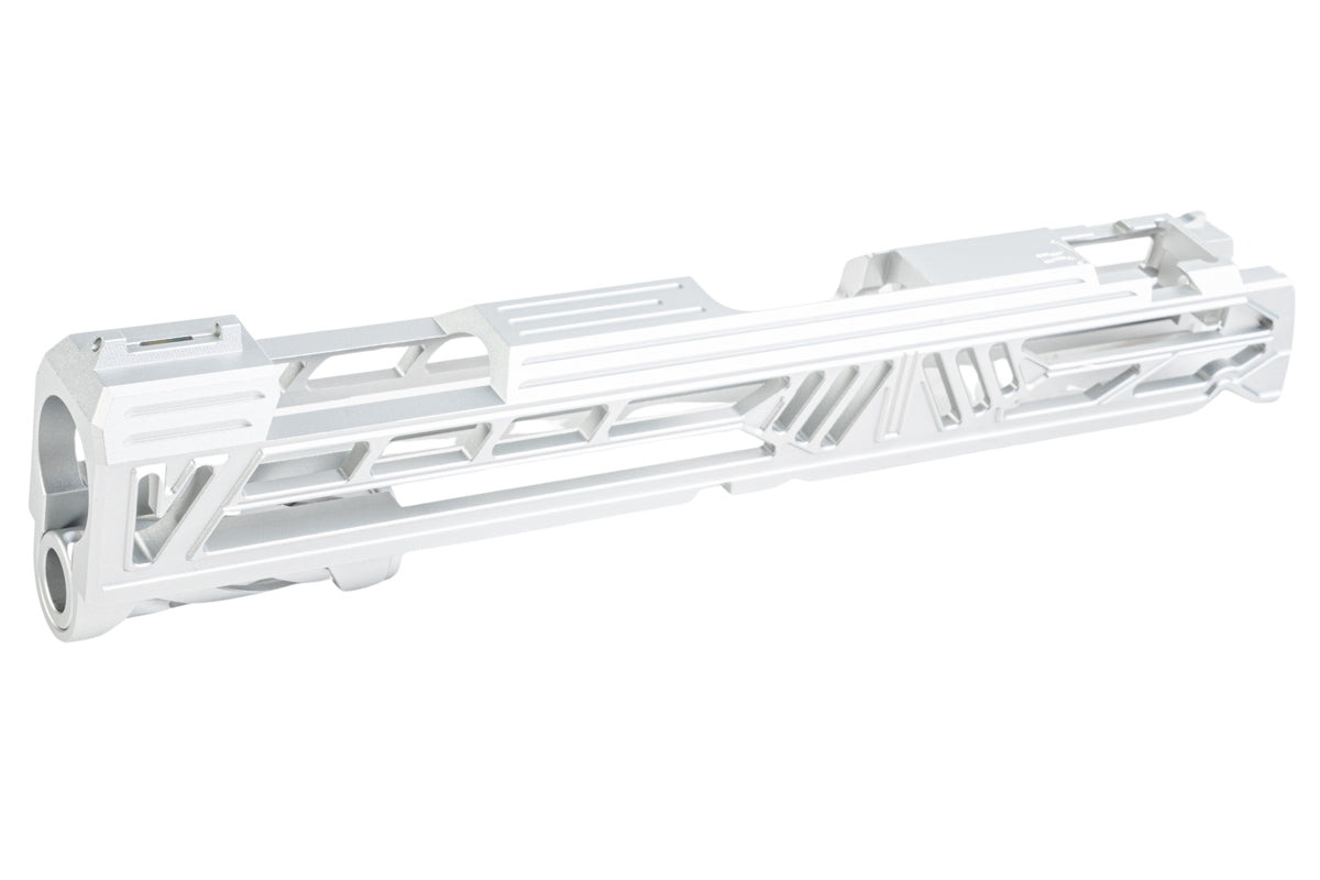 Dr. Black Aluminum Slide For Tokyo Marui Hi Capa 5.1 GBB Airsoft (Type V w/ illuminated Front Sight/ Silver)