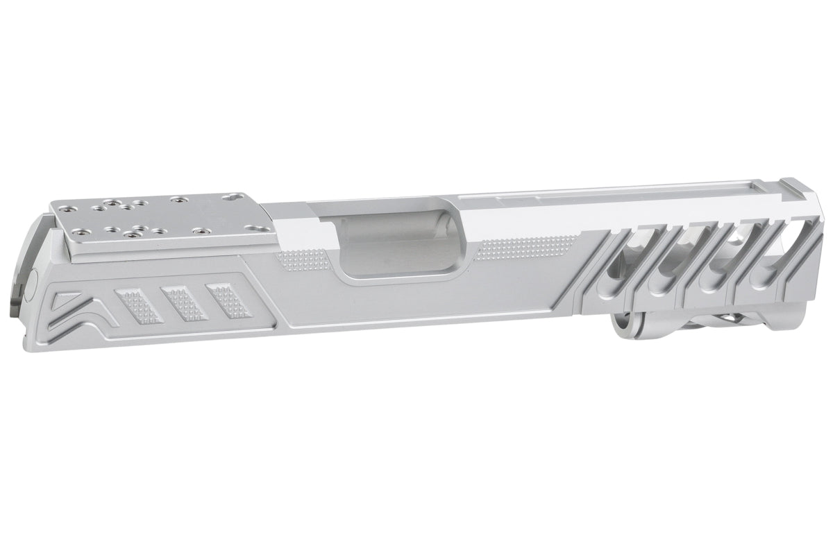 Dr. Black Aluminum Type W Optics Ready Slide For Tokyo Marui Hi Capa 5.1 GBB Airsoft Pistol (Silver)