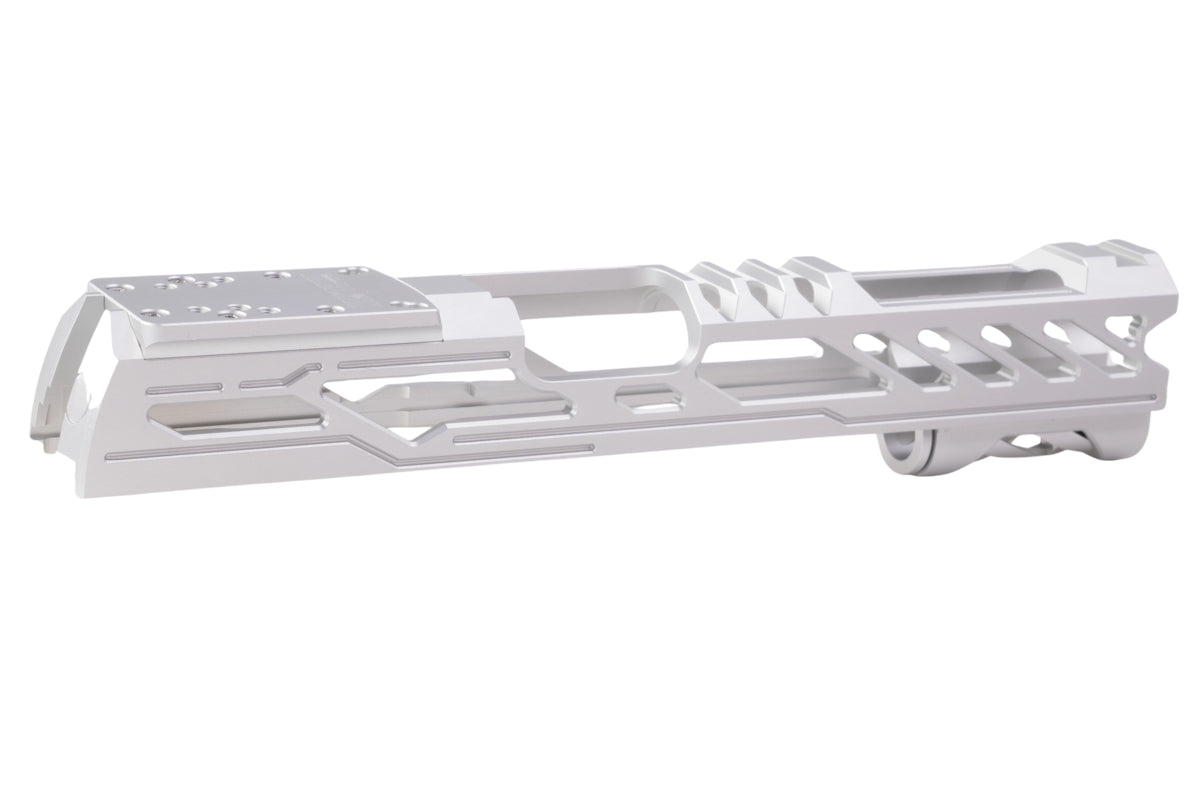 Dr. Black Aluminum Type Y Optics Ready Slide For Tokyo Marui Hi Capa 5.1 GBB Airsoft Pistol (Silver)