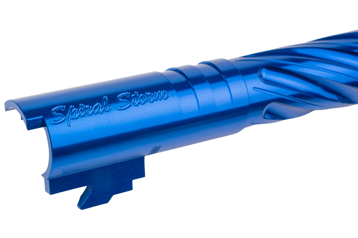 Dr. Black 6063 Aluminum Outer Barrel For Hi-Capa 4.3 GBB Airsoft (Type -Spiral Storm/ Blue)