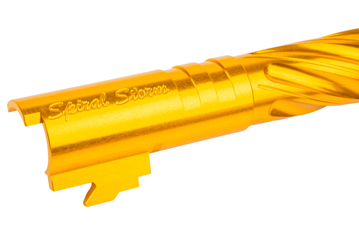 Dr. Black 6063 Aluminum Outer Barrel For Hi-Capa 4.3 GBB Airsoft (Type -Spiral Storm/ Gold)