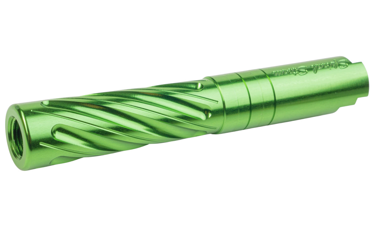Dr. Black 6063 Aluminum Outer Barrel For Hi-Capa 4.3 GBB Airsoft (Type -Spiral Storm/ Green)