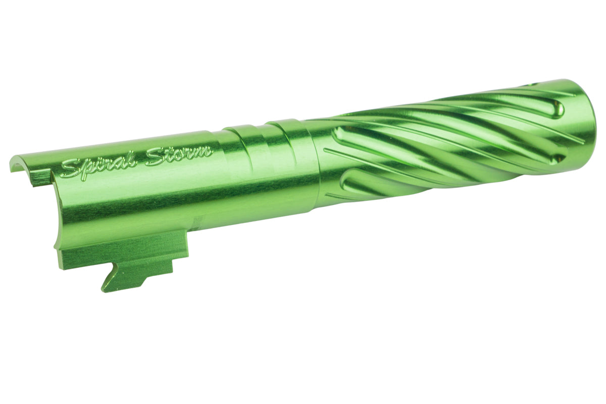 Dr. Black 6063 Aluminum Outer Barrel For Hi-Capa 4.3 GBB Airsoft (Type -Spiral Storm/ Green)