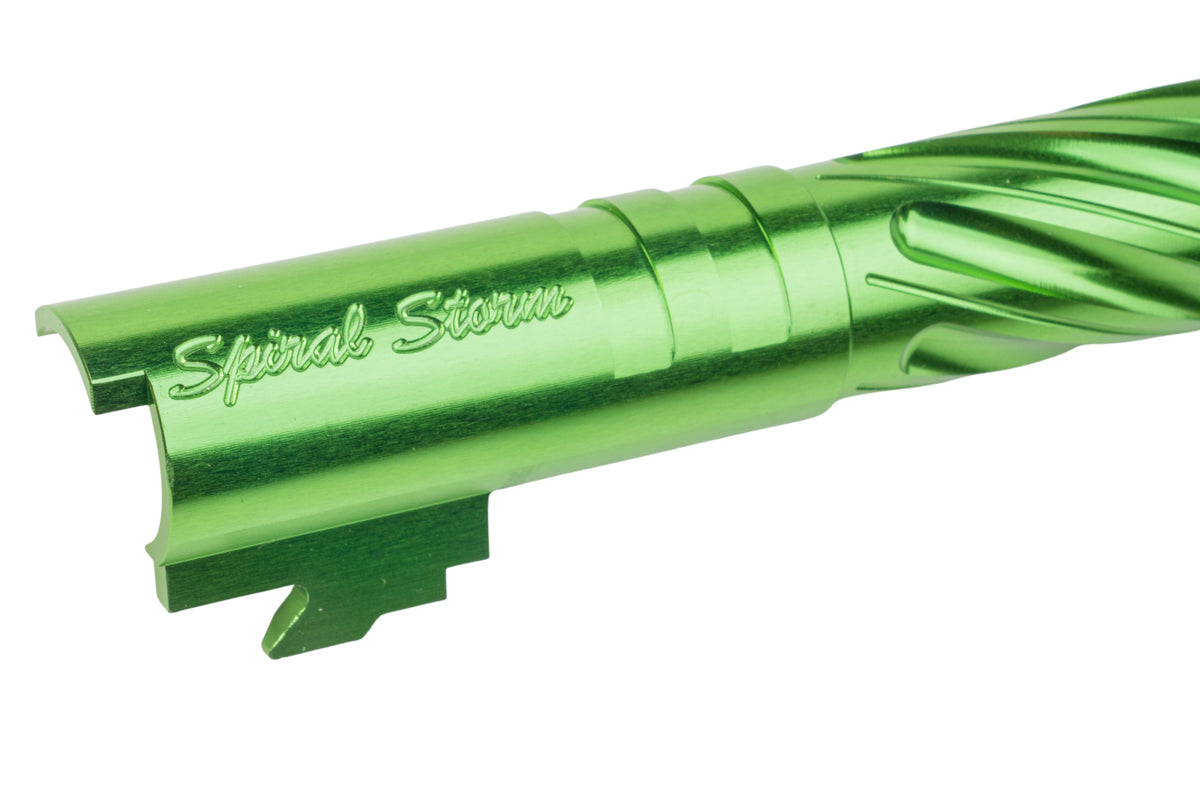 Dr. Black 6063 Aluminum Outer Barrel For Hi-Capa 4.3 GBB Airsoft (Type -Spiral Storm/ Green)