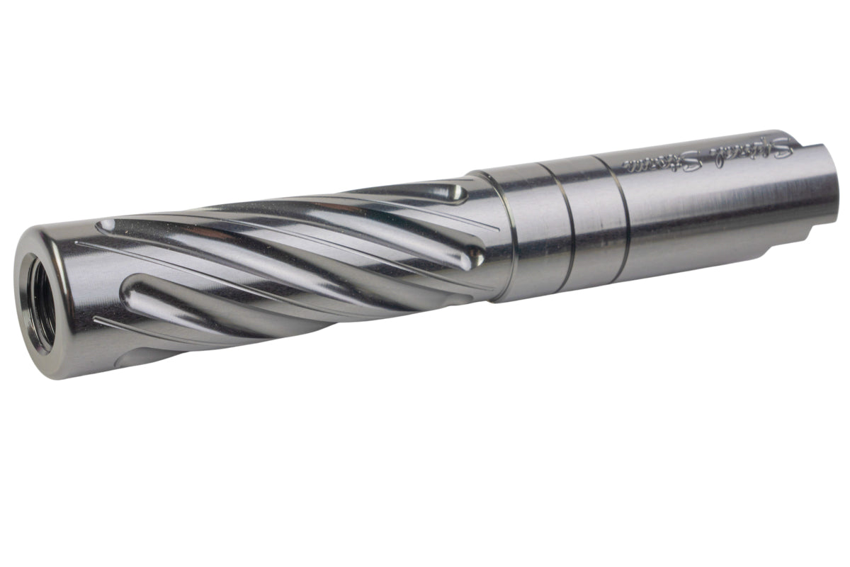 Dr. Black 6063 Aluminum Outer Barrel For Hi-Capa 4.3 GBB Airsoft (Type -Spiral Storm/ Grey)