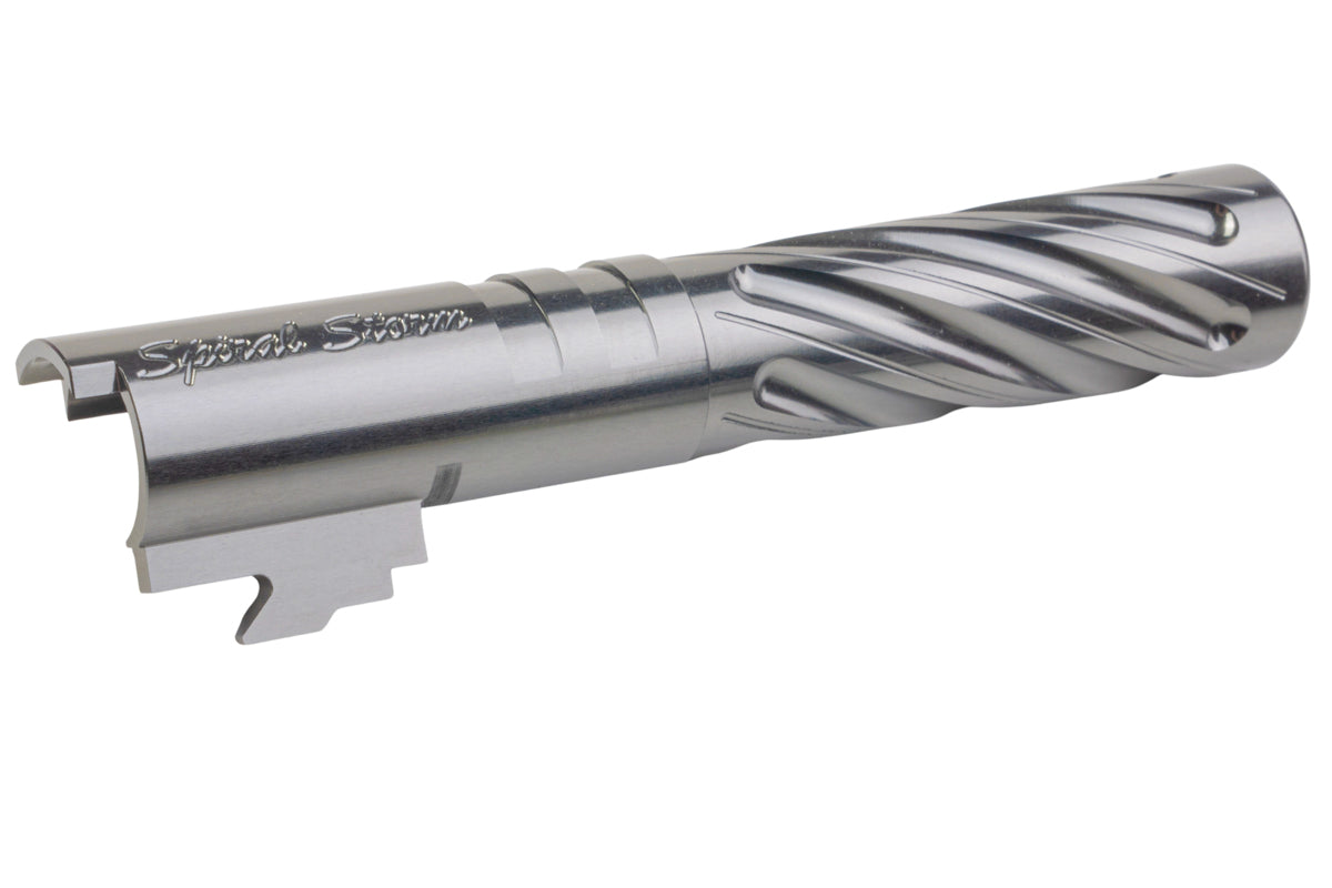 Dr. Black 6063 Aluminum Outer Barrel For Hi-Capa 4.3 GBB Airsoft (Type -Spiral Storm/ Grey)