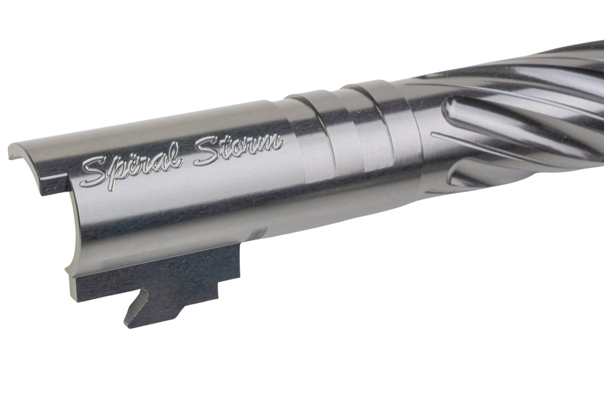 Dr. Black 6063 Aluminum Outer Barrel For Hi-Capa 4.3 GBB Airsoft (Type -Spiral Storm/ Grey)