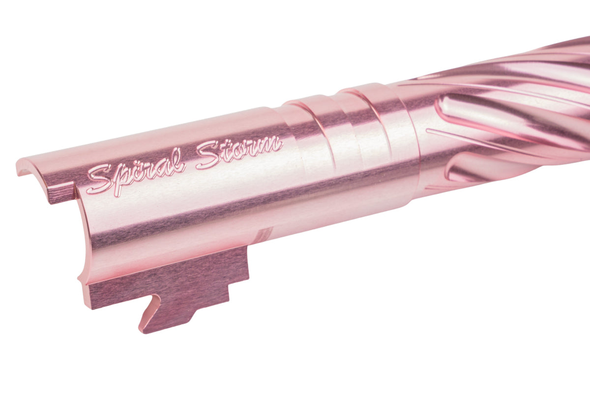 Dr. Black 6063 Aluminum Outer Barrel For Hi-Capa 4.3 GBB Airsoft (Type -Spiral Storm/ Pink)