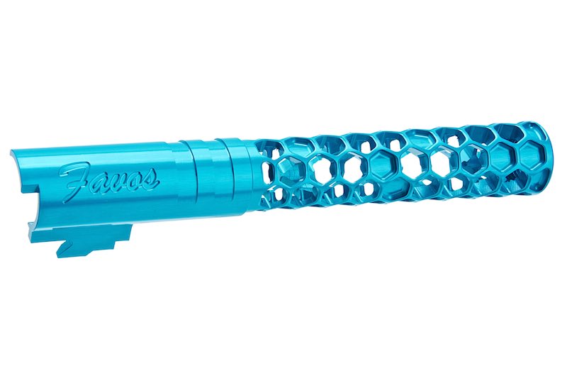 Dr. Black 6063 Aluminum Favos Outer Barrel For Hi-Capa 5.1 GBB Airsoft (Aqua)