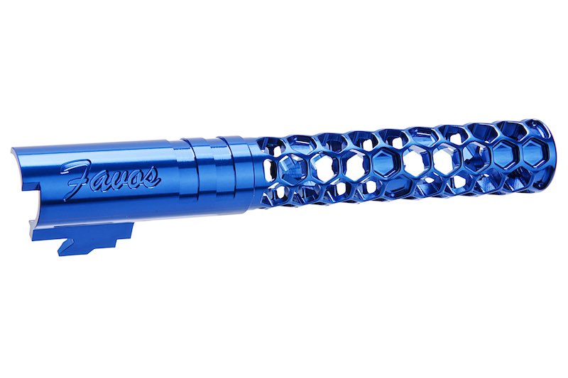 Dr. Black 6063 Aluminum Favos Outer Barrel For Hi-Capa 5.1 GBB Airsoft (Blue)