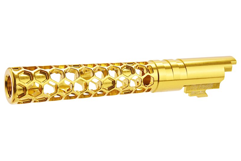 Dr. Black 6063 Aluminum Favos Outer Barrel For Hi-Capa 5.1 GBB Airsoft (Gold)