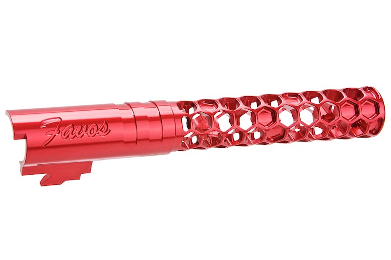Dr. Black 6063 Aluminum Favos Outer Barrel For Hi-Capa 5.1 GBB Airsoft (Red)
