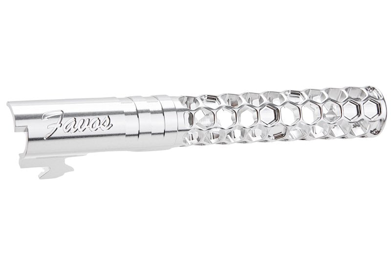 Dr. Black 6063 Aluminum Favos Outer Barrel For Hi-Capa 5.1 GBB Airsoft (Silver)