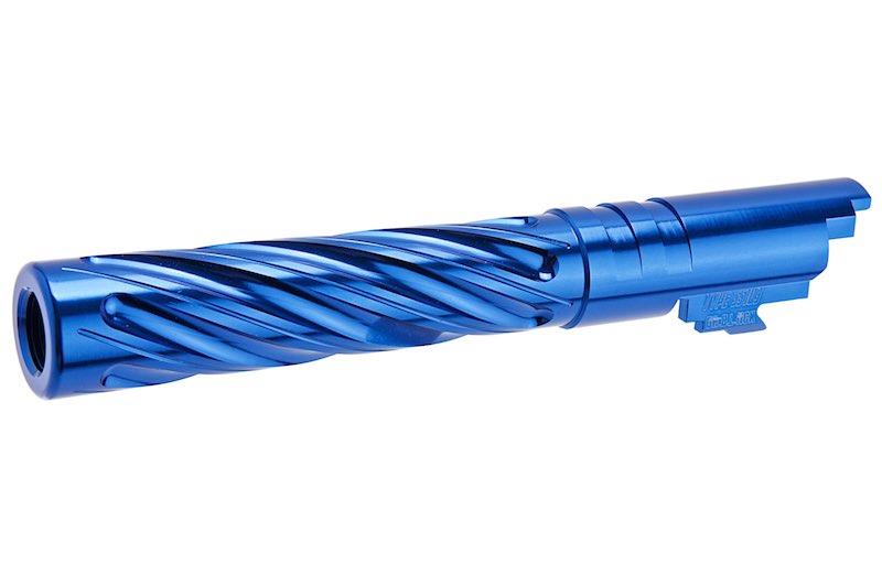 Dr. Black 6063 Aluminum Spiral Storm Outer Barrel For Hi-Capa 5.1 GBB Airsoft (Blue)