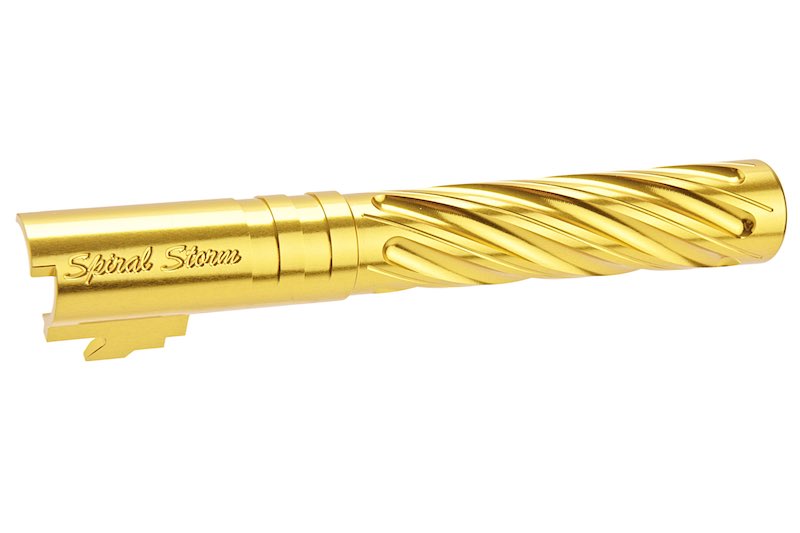 Dr. Black 6063 Aluminum Spiral Storm Outer Barrel For Hi-Capa 5.1 GBB Airsoft (Gold)