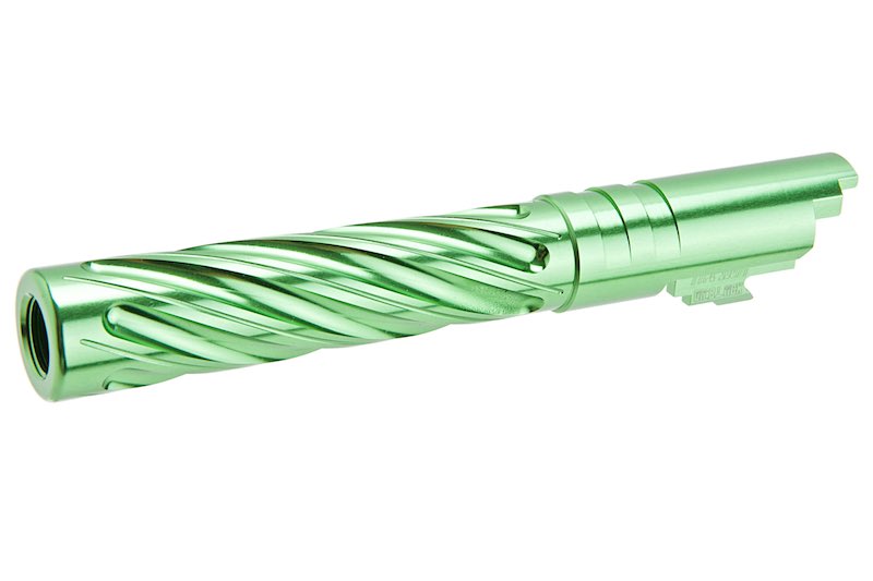 Dr. Black 6063 Aluminum Spiral Storm Outer Barrel For Hi-Capa 5.1 GBB Airsoft (Green)