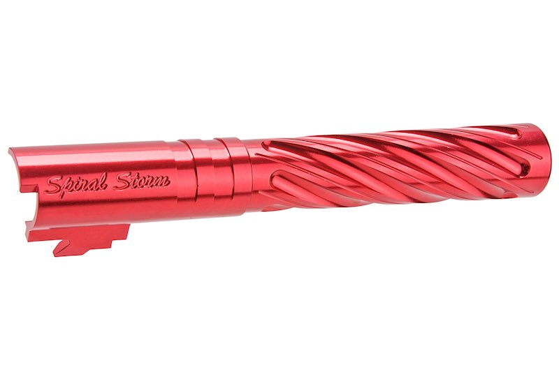 Dr. Black 6063 Aluminum Spiral Storm Outer Barrel For Hi-Capa 5.1 GBB Airsoft (Red)