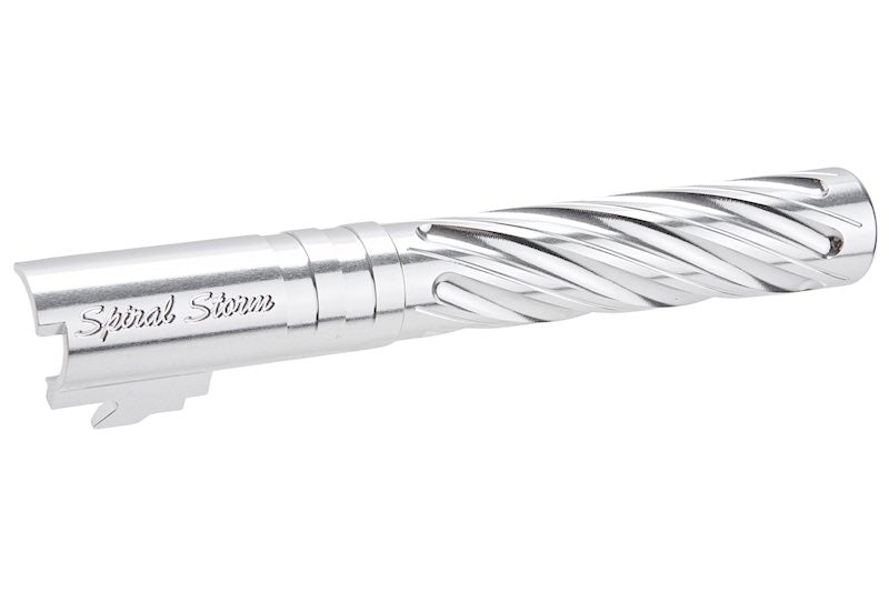 Dr. Black 6063 Aluminum Spiral Storm Outer Barrel For Hi-Capa 5.1 GBB Airsoft (Silver)