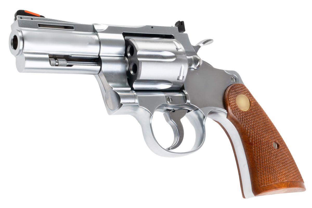Tanaka Colt Python 3 inch R-model Stainless Gas Airsoft Revolver (Stainless Finish)