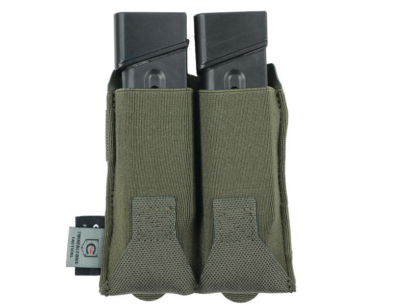 Twinfalcons Elastic Double 9mm Mag Pouch (Ranger Green)