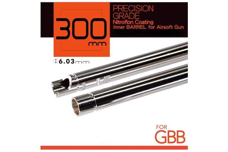 Unicorn Airsoft Nitroflon Coated Brass 6.03mm Inner Barrel w/60 Degree Hop Up Bucking For GBB Airsoft Rifle (300mm)