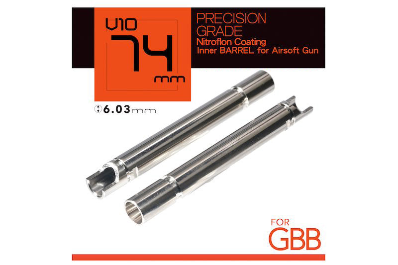 Unicorn Airsoft Nitroflon Coated Brass 6.03mm Inner Barrel For GBB Airsoft Psitol (74mm)