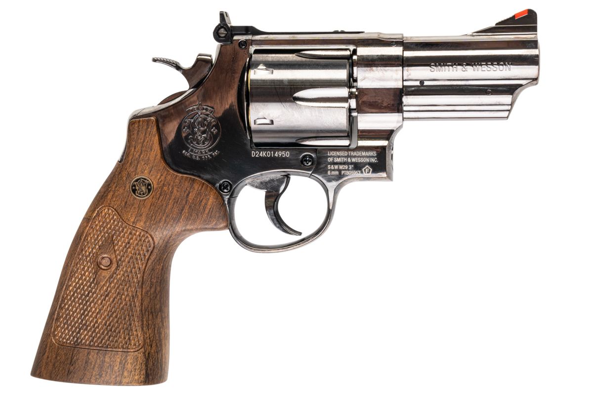 Umarex (WinGun) 3 inch S&W M29 Airsoft CO2 Revolver (Polymer Wood Texture Grip/ Titanium Black Ver.)