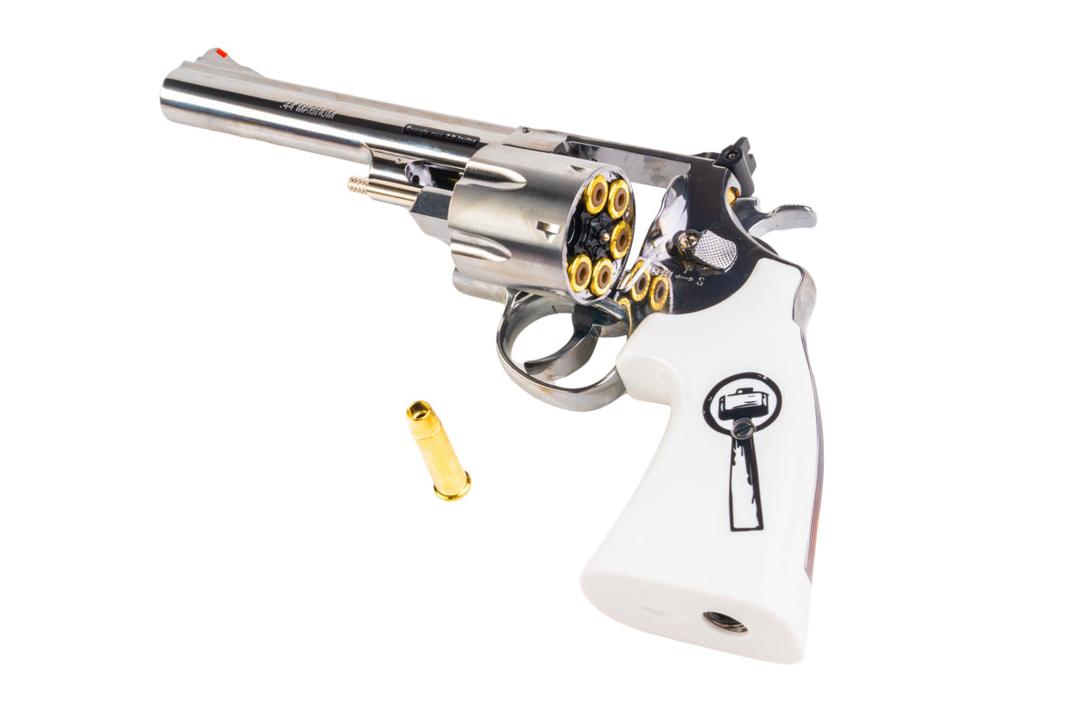 Umarex (WinGun) S&W 629 Trust Me Airsoft Revolver CO2 (White Grip, 6mm, Silver)